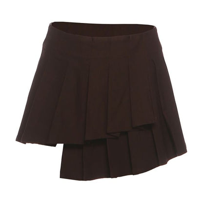 Lace-Up Bustier & Pleated Mini A-Line Skirt Set