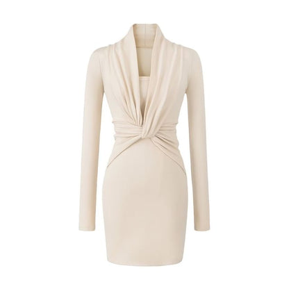 Ruched Mini Sheath Dress with Tube Top Set