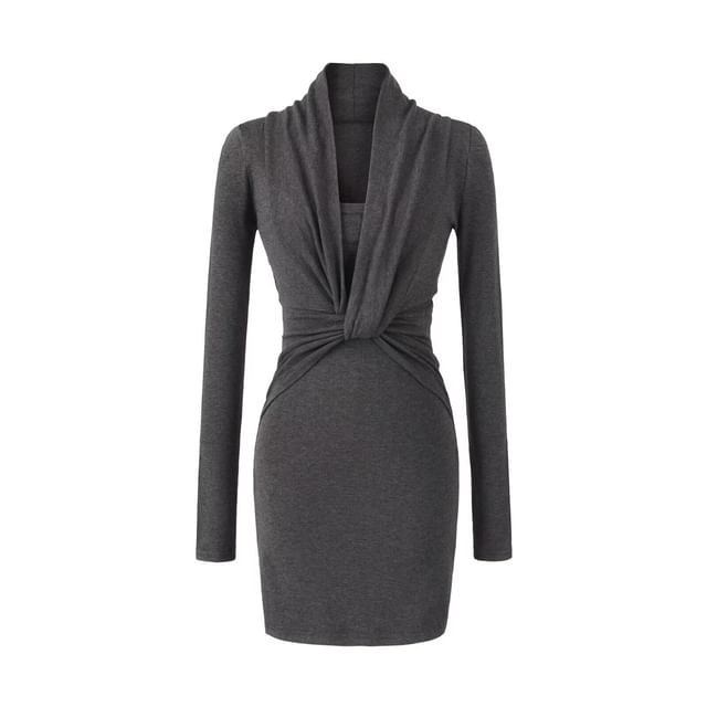 Ruched Mini Sheath Dress with Tube Top Set
