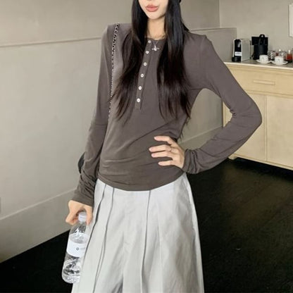 Double Breasted Trench Coat, Henley Tee & Baggy Pants Set