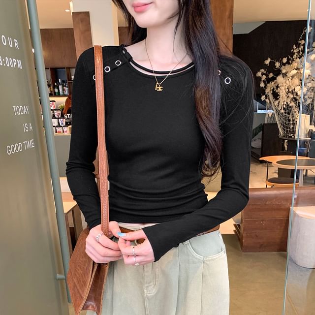 Classic Crew Neck Long Sleeve Basic Tee