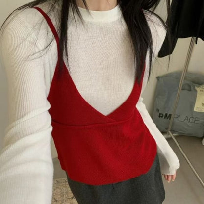 V-Neck Knit Camisole Top