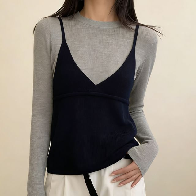 V-Neck Knit Camisole Top