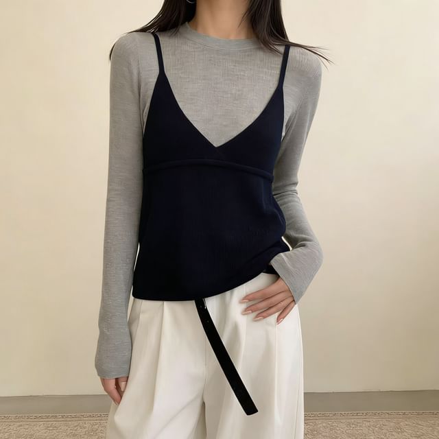 V-Neck Knit Camisole Top