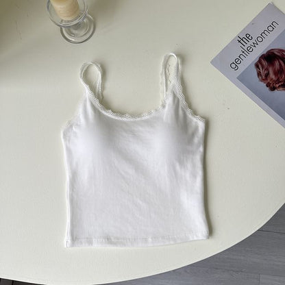 Lace Trim Padded Camisole Top