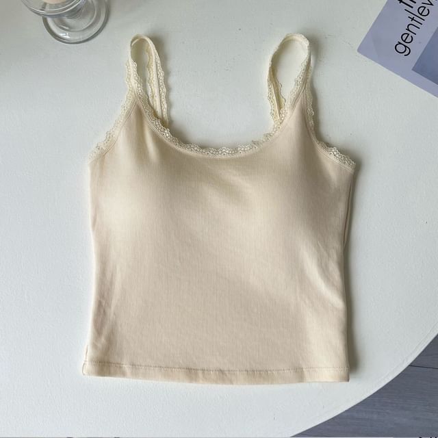 Lace Trim Padded Camisole Top