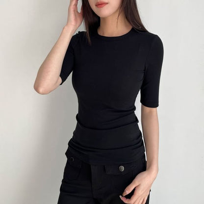 Elbow Sleeve Crewneck Tee