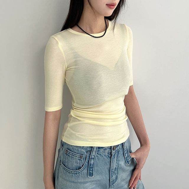 Elbow Sleeve Crewneck Tee