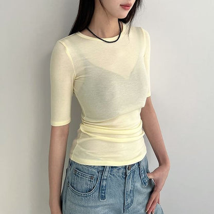 Elbow Sleeve Crewneck Tee