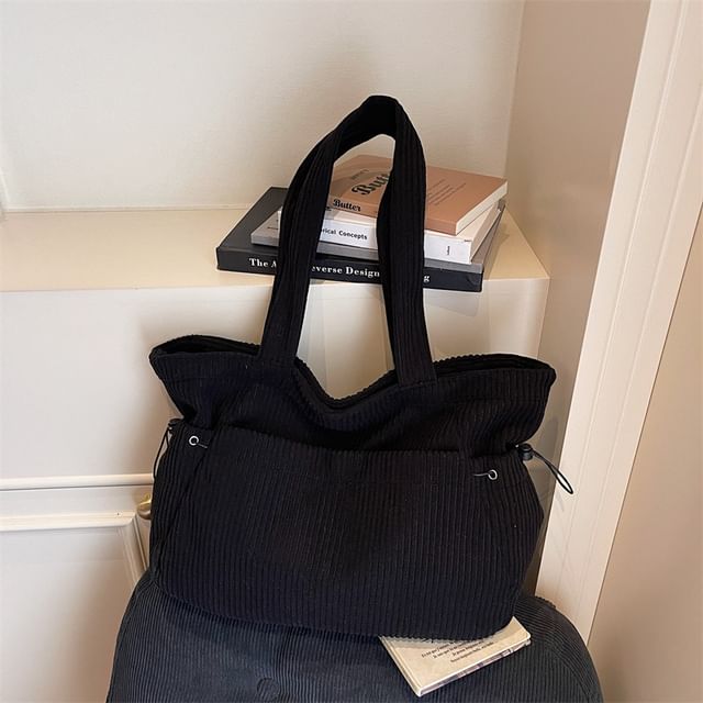 Corduroy Ribbed Plain Tote Bag