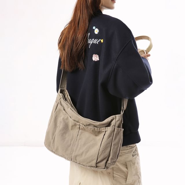 Canvas Plain Crossbody Bag