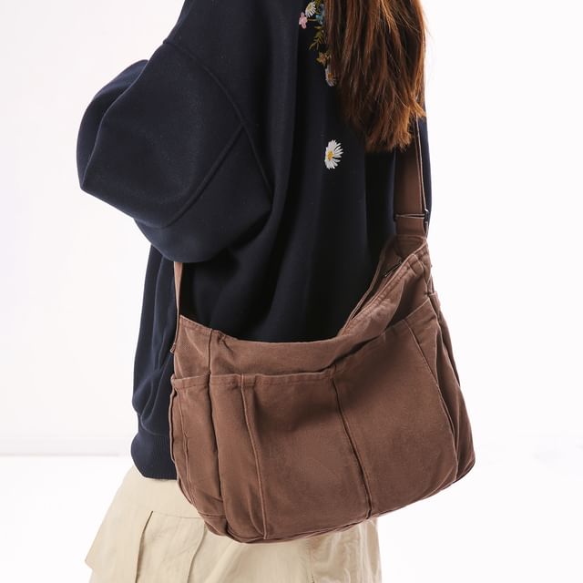 Canvas Plain Crossbody Bag