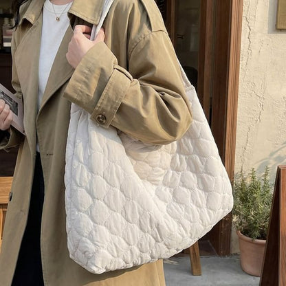 Plain Quilted Fabric Tote Bag