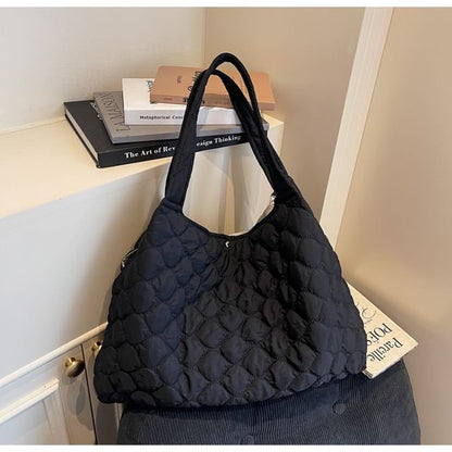 Plain Quilted Fabric Tote Bag