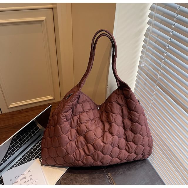 Plain Quilted Fabric Tote Bag