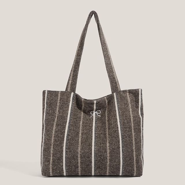 Striped Canvas Tote Bag
