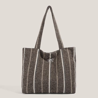 Striped Canvas Tote Bag