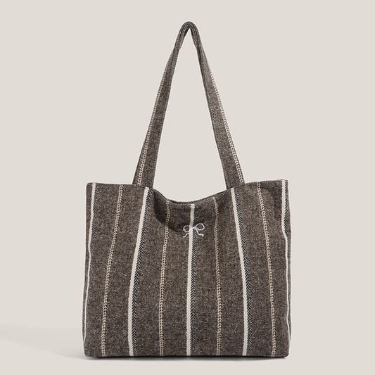 Striped Canvas Tote Bag