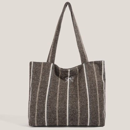 Striped Canvas Tote Bag