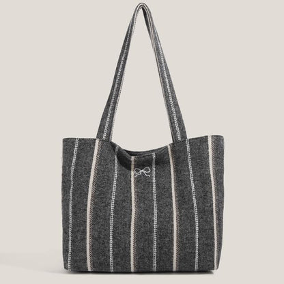 Striped Canvas Tote Bag