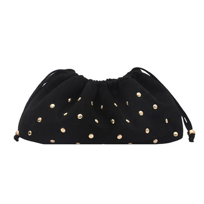 Studded Drawstring Clutch