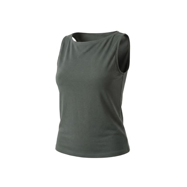 Boatneck Solid Slim-Fit Tank