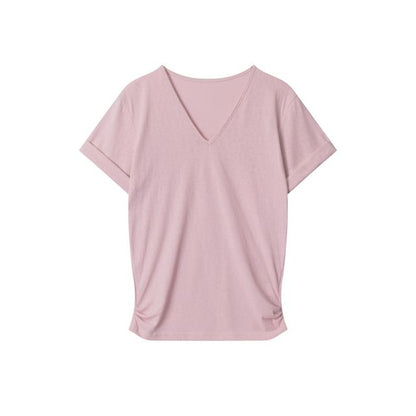 Loose-Fit V-Neck Solid Short-Sleeve Tee