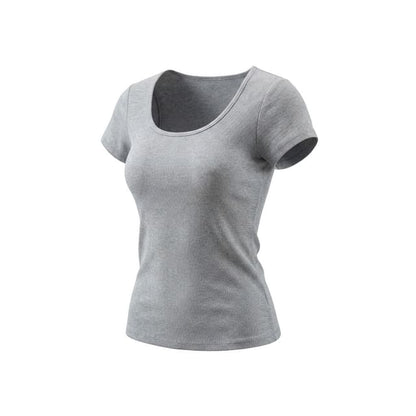 Crewneck Solid Slim-Fit Short-Sleeve Tee