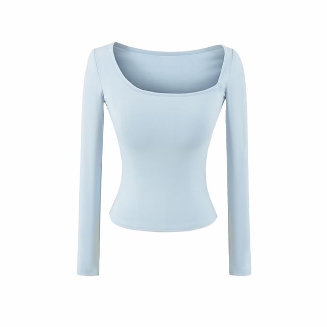 One-Shoulder Padded Top with Long Sleeves
