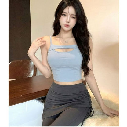 Scoop Neck Crop Camisole with Thin Straps