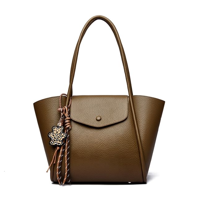 Flap Faux Leather Tote Bag