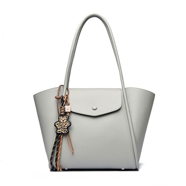 Flap Faux Leather Tote Bag