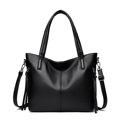 Faux Leather Crossbody Tote Bag