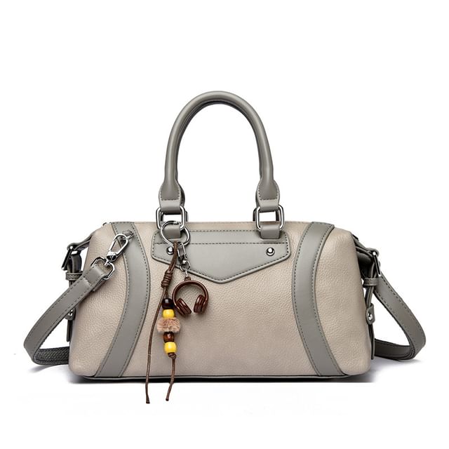 Panel Faux Leather Carryall