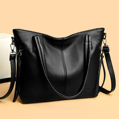 Faux Leather Crossbody Tote Bag