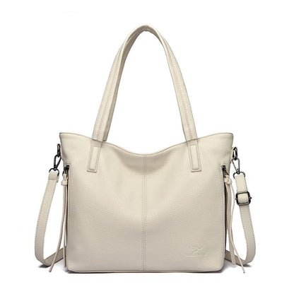 Faux Leather Crossbody Tote Bag