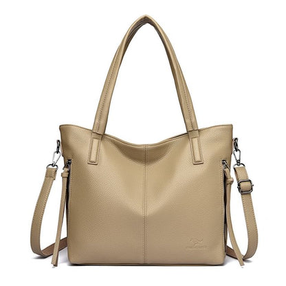 Faux Leather Crossbody Tote Bag
