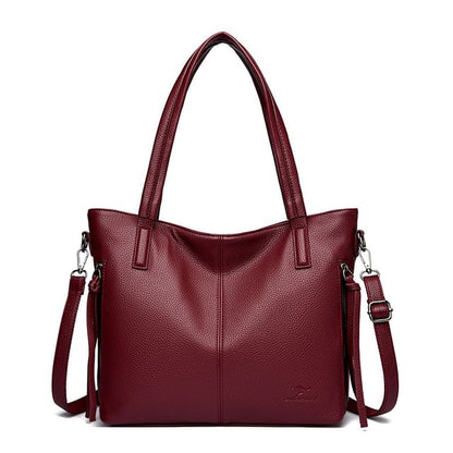 Faux Leather Crossbody Tote Bag