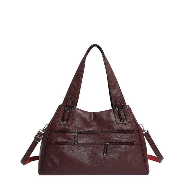 Zip Panel Crossbody Tote Bag