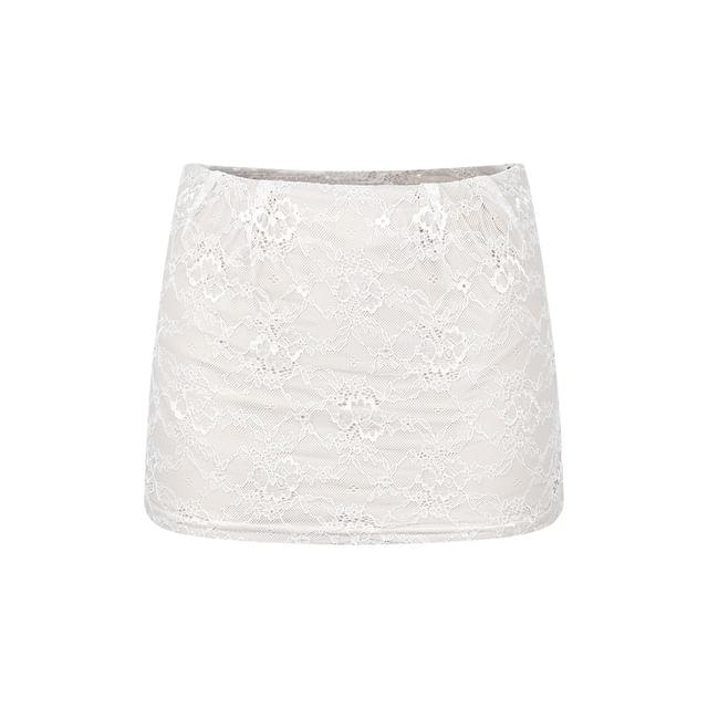 Lace Crop Top and Mini Pencil Skirt Set