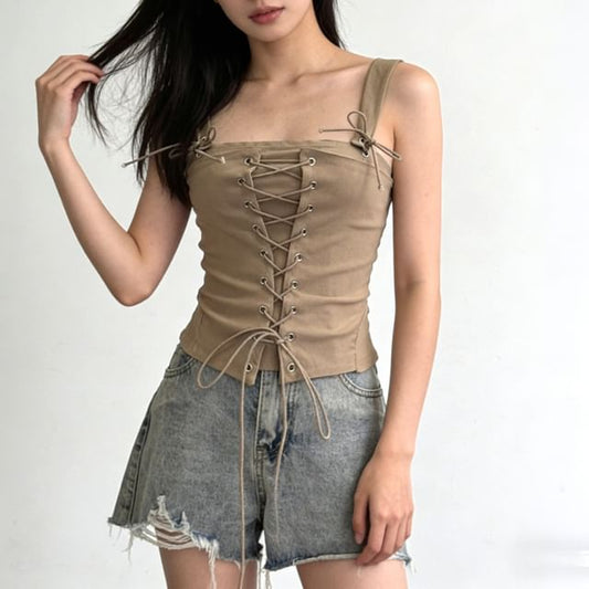 Simple Lace Up Camisole Top