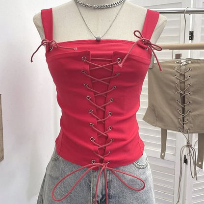Simple Lace Up Camisole Top