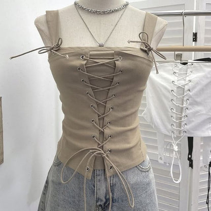 Simple Lace Up Camisole Top