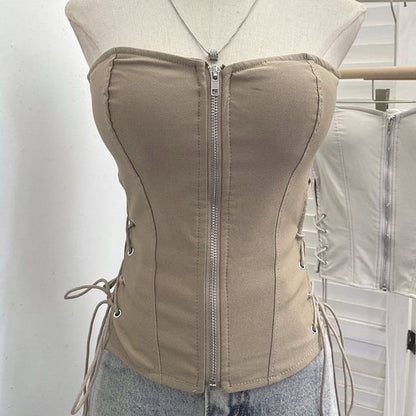 Strapless Zip Tube Top