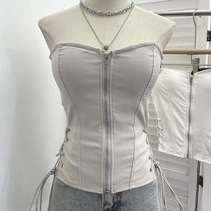 Strapless Zip Tube Top