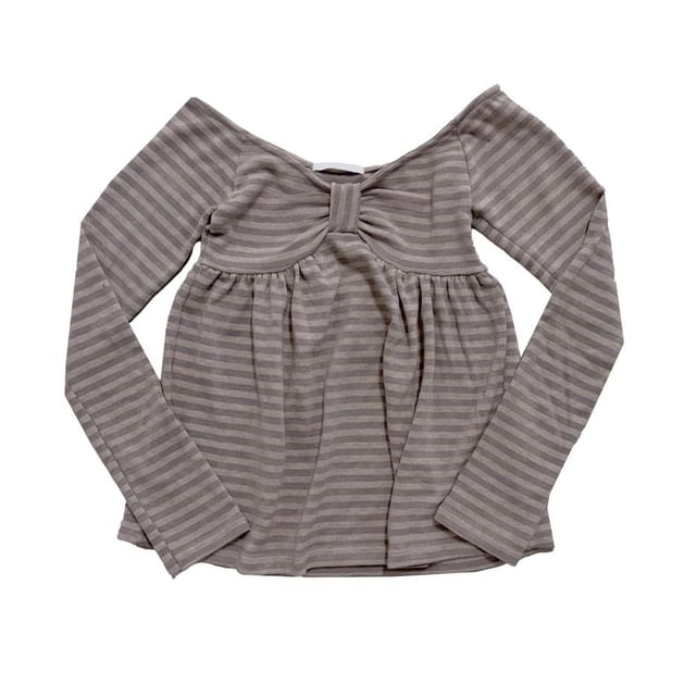Off-Shoulder Striped Long-Sleeve Tee