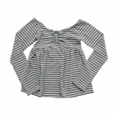 Off-Shoulder Striped Long-Sleeve Tee