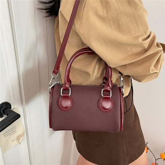 Panel Crossbody Boston Bag