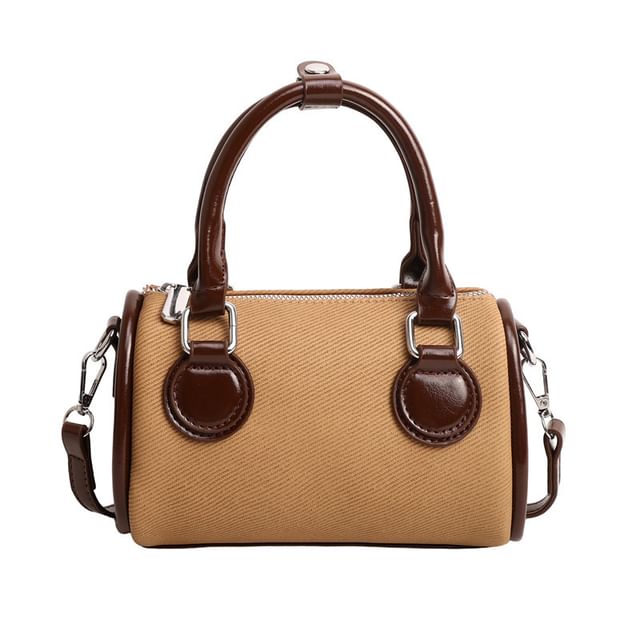 Panel Crossbody Boston Bag