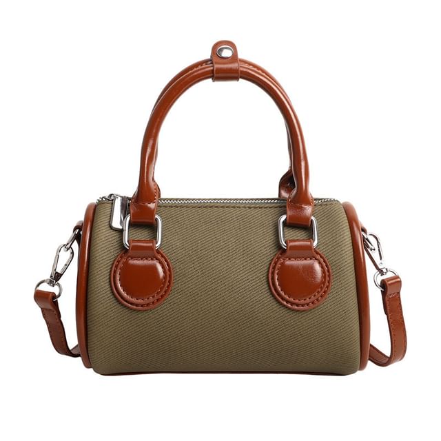 Panel Crossbody Boston Bag